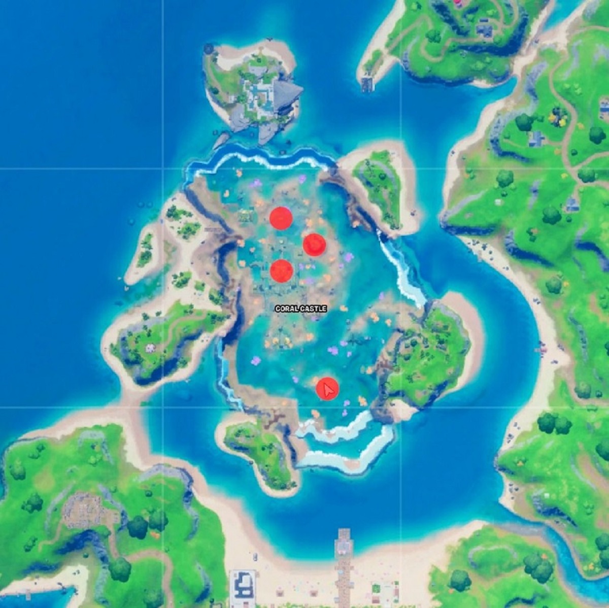Fortnite: Coral Castle'daki Yüzükler ve tüm konumların haritası!