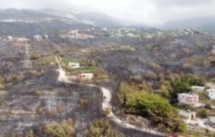 Hatay'daki orman yangınında zarar gören alanlar havadan görüntülendi